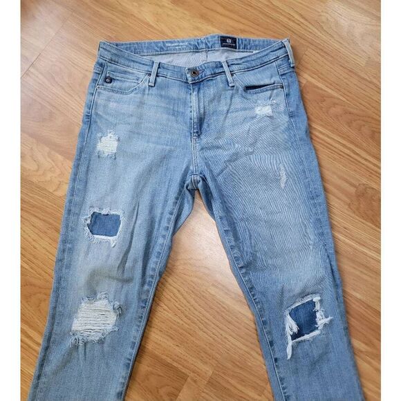 AG The Middi Mid-R Artisan Destroyed Jeans 28R - Picture 4 of 9